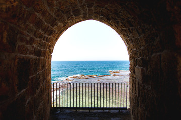 View on the sea from Acre fortification