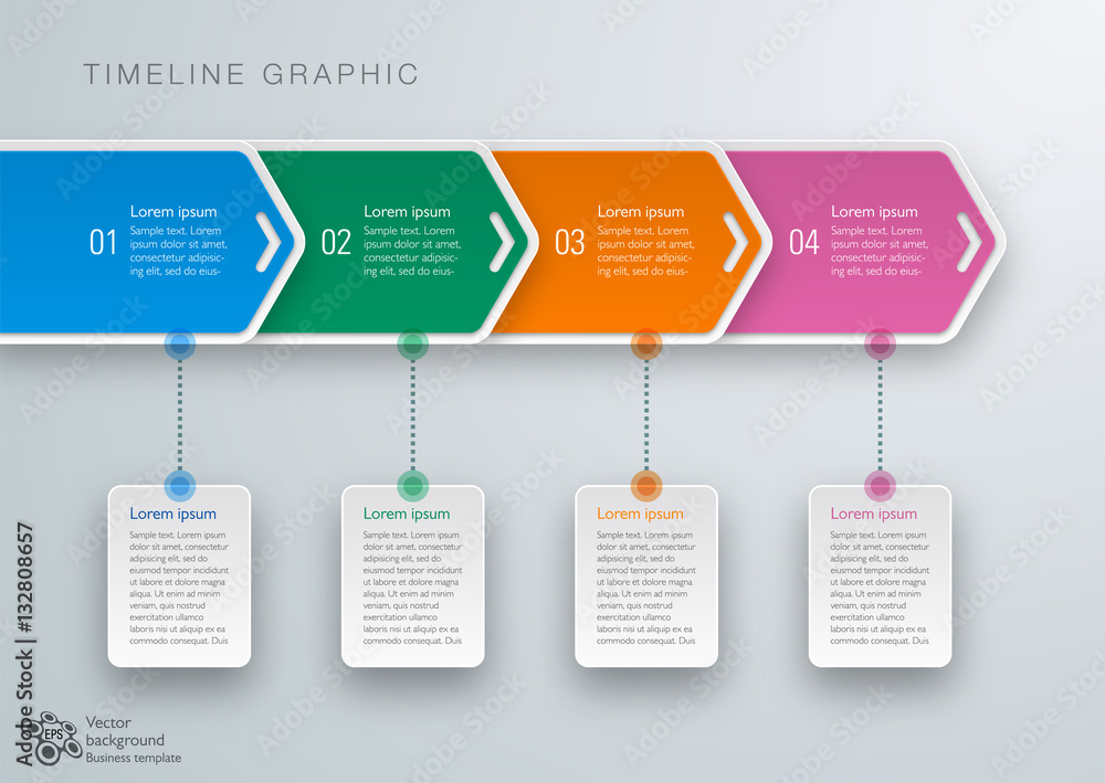 Wall mural timeline, workflow, process chart #vector graphic