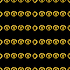 Geometric black and gold seamless pattern