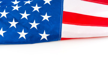 Fototapeta premium American flag on white background .