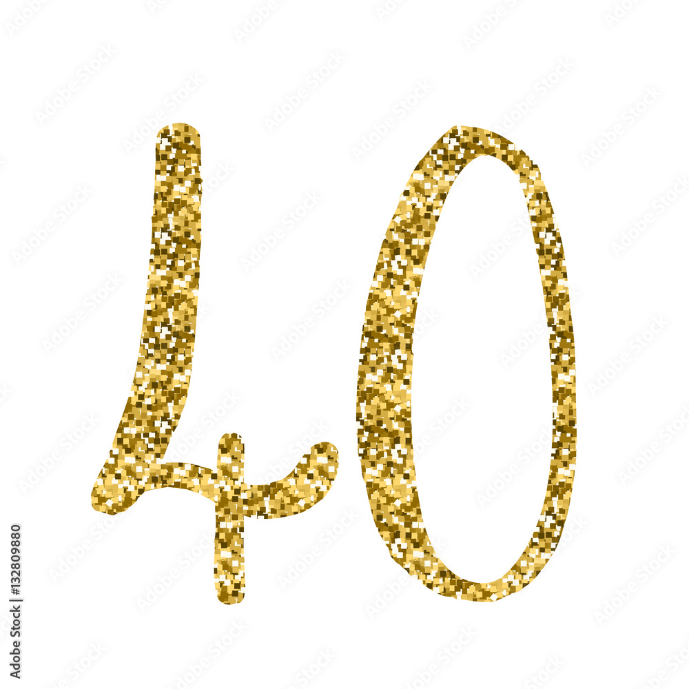 Wall mural gold glitter icon – 40 years