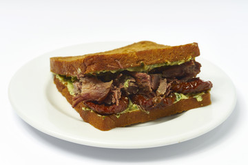 sandwich with braised veal