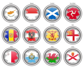 Set of icons. Flags of the Europe. Vector.