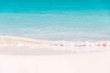 Gordijnen Sand and caribbean sea background © Delphotostock