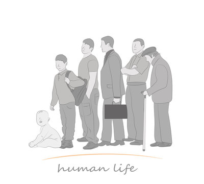 human life at different ages. vector illustration