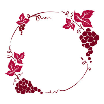 Frame from grapes / Vector illustration, floral design element