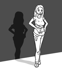 Vrouw met zwangere buik