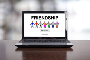 Friendship concept on a laptop
