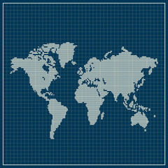 Fototapeta na wymiar Dotted world map over blue background