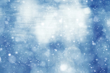 silvery blue highlights snow rain water blurred background
