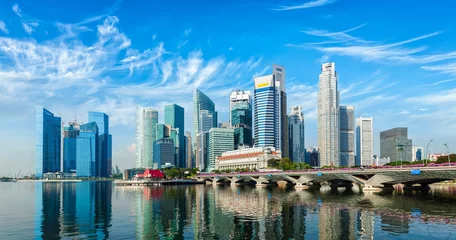 Acrylic prints Singapore Singapore skyline over Marina Bay