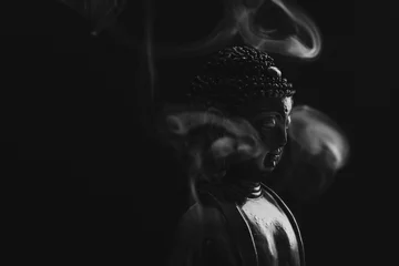 Poster Bouddha Decorative Buddha statue, Buddha in the background of incense, S