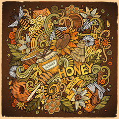 Cartoon cute doodles Honey illustration