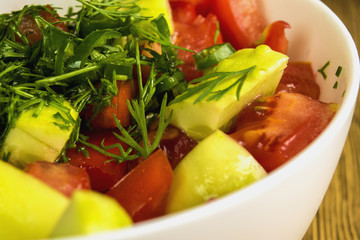 Salad with tomato and verdure