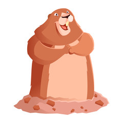 Happy smiling Groundhog