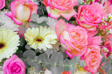 Obraz na płótnie Canvas Beautiful flowers for valentines and wedding scene