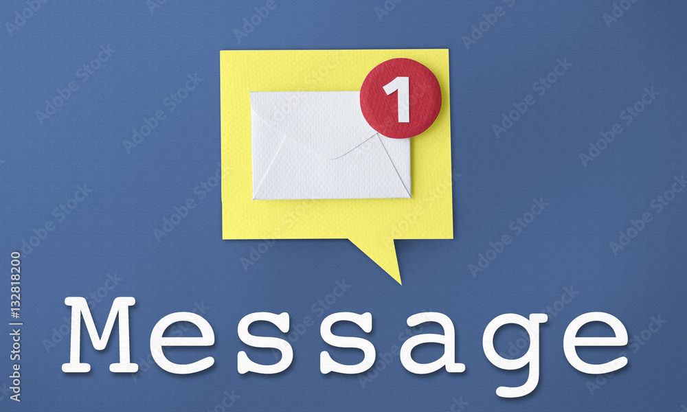 Poster message notification inbox envelope concept