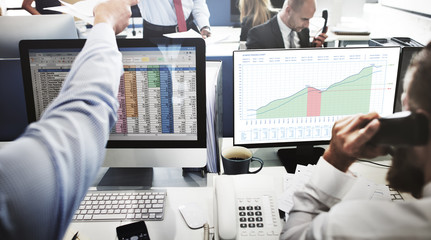 Business Graph Measurements Data Presentation Concept