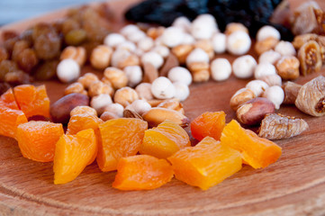 nuts and dried fruit to wine