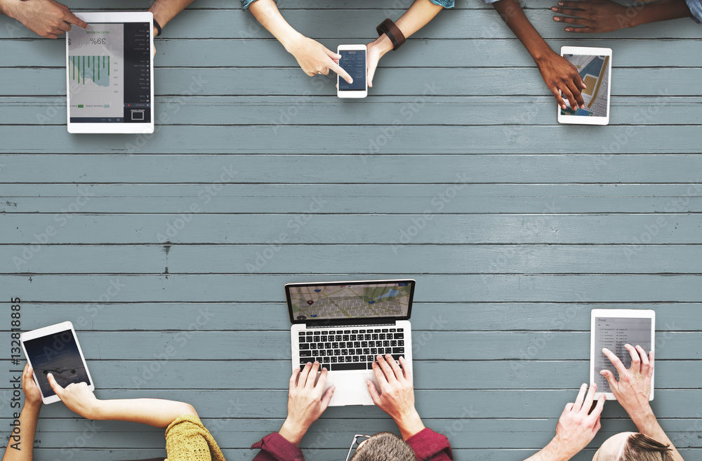 Poster internet information digital networking search concept