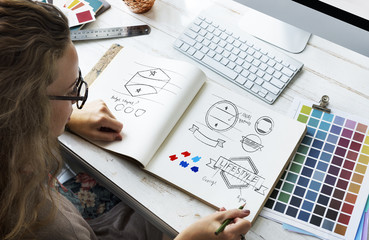 Ideas Creative Occupation Design Studio Drawing Startup Concept