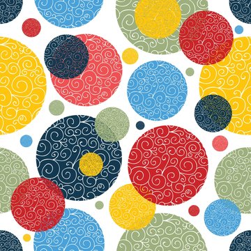 Decorative polka dot. Vector seamless pattern.