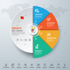 Template info-graphic design. Info-graphic concept. Use for business, marketing, creative, web design, workflow and graphics. Vector, Background.