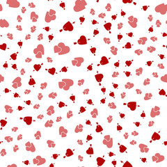 Seamless background with different colored hearts for valentines