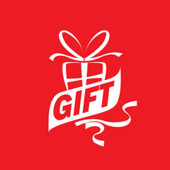 vector logo box with gifts