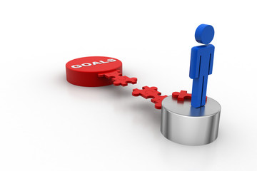 Man going to attain the goal