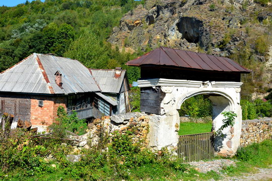 Typical house in the village Rosia Montana,  Apuseni Mountains, an area with more than 400 cave, Transylvania.
