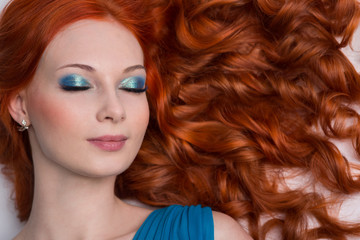 Fototapeta premium young woman with red hair.