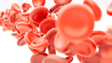Flowing blood cells - 3D Rendering