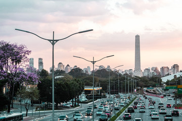 Traffic at Avenue 23th of May (Avenida 23 de Maio) in San Paulo - 132823065
