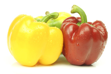 bell pepper, sweet pepper or capsicum isolated on white background