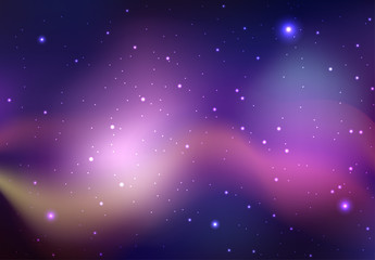 Fototapeta na wymiar Vector background of space with stars and nebula. Background for your creativity