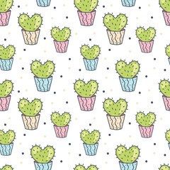 Cute doodle seamless pattern for st. Valentine's day.