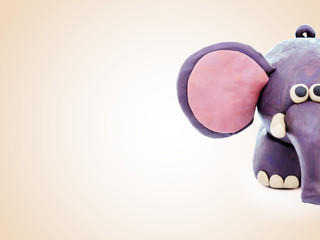 Plasticine cartoon elephant