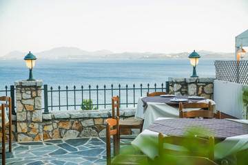 Obraz premium the Greek street restaurant