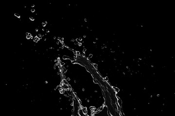 water splash isolated on black background