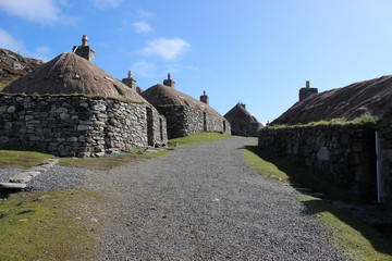 Fototapeta na wymiar Blackhouses auf Lewis, Äußere Hebriden