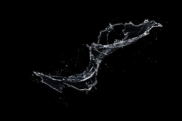water splash isolated on black background