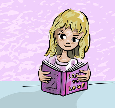 Scholiere lees een leesboek