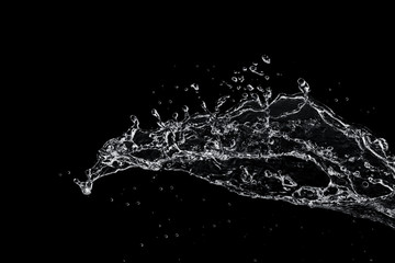 water splash isolated on black background