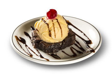 Chocolate Brownie with Vanilla Ice Cream