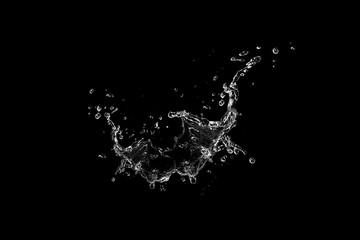 water splash isolated on black background