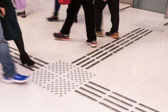 Indoor tactile paving foot path for the blind