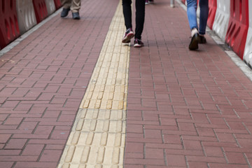 Outdoor tactile paving foot path for the blind Hong Kong