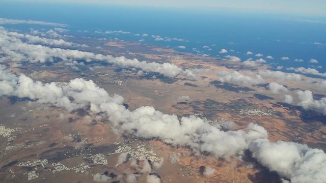 Flying over vulcan island Lanzarote, Spain. 11185