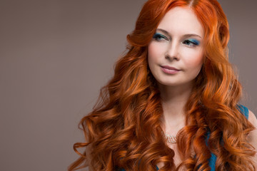 Fototapeta premium young woman with red hair.